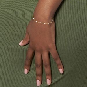 Bracelet Acier Jaune Olives Email Blanc 2mm Chaîne 1.2mm 16 à 20cm