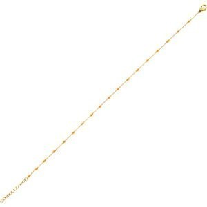 Chaîne Cheville Acier Jaune Olives Email Orange 2mm Chaîne 1.2mm 25 à 28cm