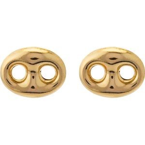 Boucles D'oreilles Or 375 Maille Grain De Café Diamanté7*10mm FermoirOr 375Silicone