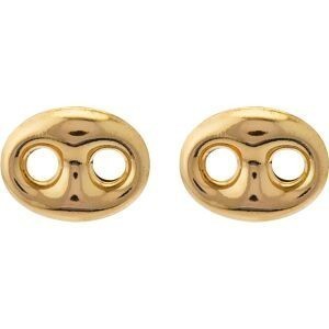 Boucles D'oreilles Or 375 Maille Grain De Café Diamanté7*10mm FermoirOr 375Silicone