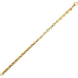 Bracelet Acier Jaune Maille Grain de Café  4.5*6mm 21cm