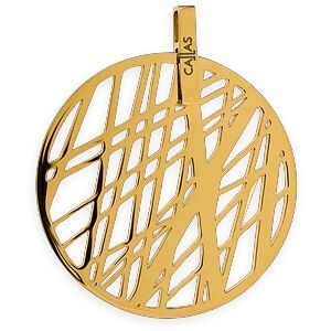 Pendentif Acier Jaune Fantaisie Cercle 35mm