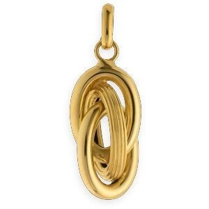 Pendentif Or 750  Nœud Forçat Antillais 10*22mm Avec Bélière