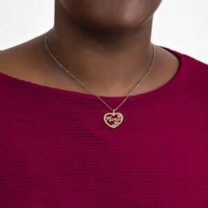 Pendentif Or 375 Coeur Maman Pailleté 16*17mm Avec Bélière