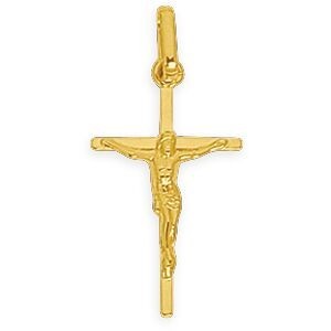 Croix Christ Or 750 10*23mm Avec Bélière