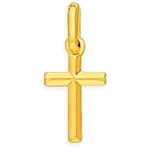 Croix Or 750 6*14mm Avec Bélière