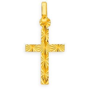 Croix Or 750 Diamantée 10*20mm Avec Bélière