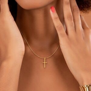 Croix Or 750 Bicolore 10.25*22.5mm Avec Bélière