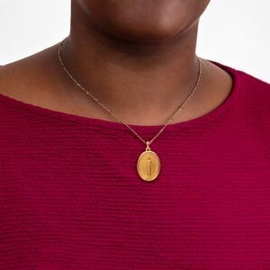 Médaille Or 750 Ovale Vierge Miraculeuse 16*27mm Avec Bélière Or Creux