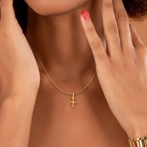 Croix Or 750 4.70*12mm Avec Bélière