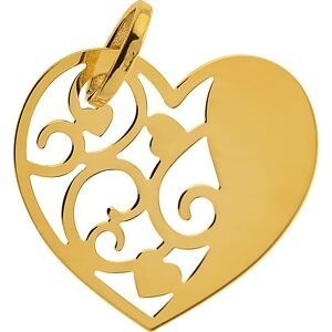 Pendentif Or 750 Cœur Motif Ajouré 17*19mm Avec Bélière