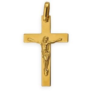 Croix Christ Or 375 14.15*29mm Avec Bélière