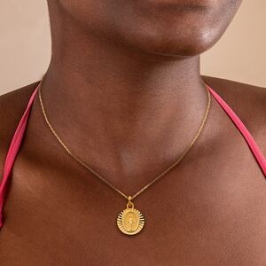 Médaille Or 375 Ovale Vierge Miraculeuse Diamantée 13*20mm Avec Bélière