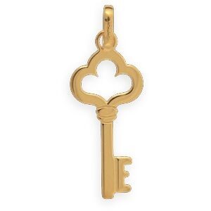Pendentif Or 375 Clé 10*15mm Avec Bélière
