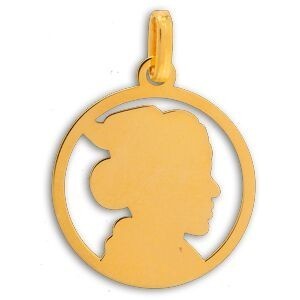 Pendentif Or 750 Cayennaise  Email 15.6*20mm Avec Bélière
