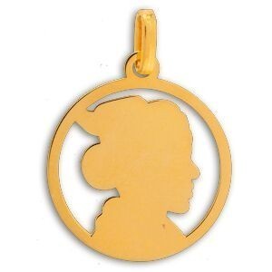 Pendentif Or 750 Cayennaise  Email 15.6*20mm Avec Bélière
