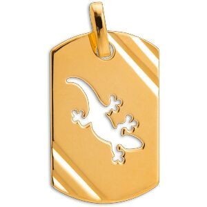 Pendentif Or 375 Margouillat 11.5*20mm Avec Bélière