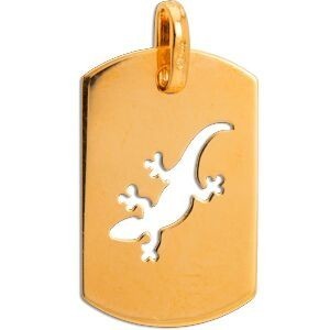 Pendentif Or 375 Margouillat 11.5*20mm Avec Bélière