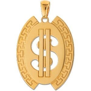 Pendentif Or 750 Dollar 21.5*30mm Avec Bélière