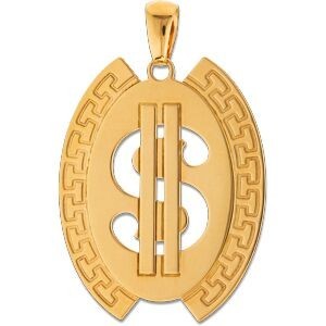 Pendentif Or 750 Dollar 21.5*30mm Avec Bélière