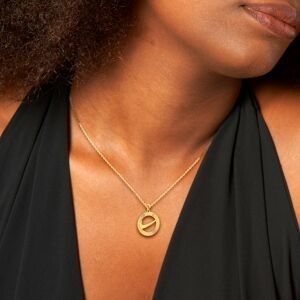 Pendentif Or 750 Virgule Cercle Diamanté 23*28mm Avec Bélière