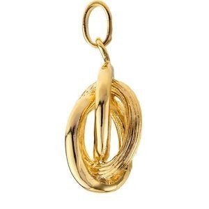 Pendentif Plaqué Or Nœud Antillais 12*25mm Avec Bélière