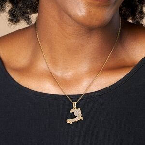 Pendentif Plaqué Or Haïti Zirconium 17*22mm