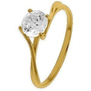 Bague Solitaire Or 750 Zirconium 6mm Taille 54 Corps 0.9mm Au Plus Etroit