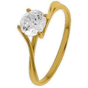 Bague Solitaire Or 750 Zirconium 6mm Taille 58 Corps 0.9mm Au Plus Etroit