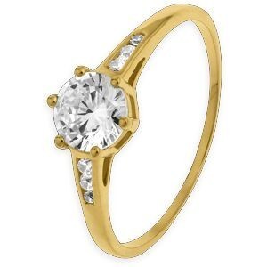 Bague Zirconium 6mm Or 750 Taille 54 Corps 1.5mm Au Plus Etroit