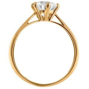 Bague Solitaire Or 750 Zirconium 7mm Taille 52 Corps 1.8mm Au Plus Etroit