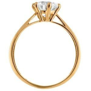 Bague Solitaire Or 750 Zirconium 7mm Taille 52 Corps 1.8mm Au Plus Etroit