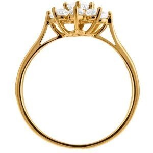 Bague Fleur Zirconium 11mm Or 750 Taille 60 Corps 2mm Au Plus Etroit
