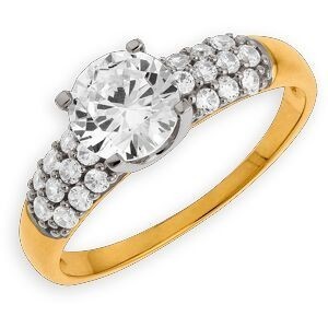Bague Zirconium 6mm Or 750 Taille 54 Corps 1.3mm Au Plus Etroit