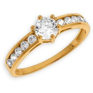 Bague Zirconium 5mm Or 750 Taille 52 Corps 1.3mm Au Plus Etroit