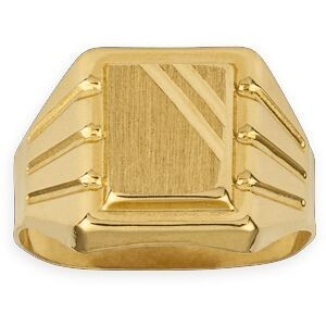 Chevalière Or 750 Carrée Satinée 12mm Corps 4mm Au Plus Etroit Taille 60