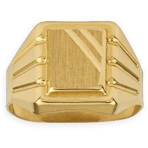 Chevalière Or 750 Carrée Satinée 12mm Corps 4mm Au Plus Etroit Taille 60