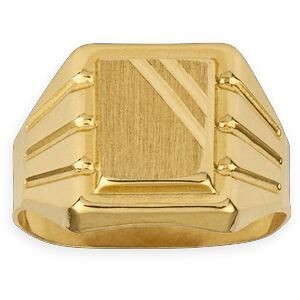 Chevalière Or 750 Carrée Satinée 12mm Corps 4mm Au Plus Etroit Taille 61