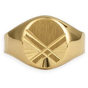 Chevalière Or 750 Ovale Satinée 10*12mm Corps 3mm Au plus Etroit Taille 63