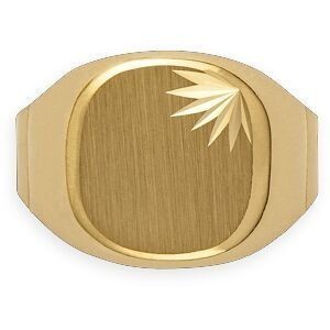 Chevalière Or 750 Ronde Satinée 14mm Corps 4.3mm Au plus Etroit Taille 64