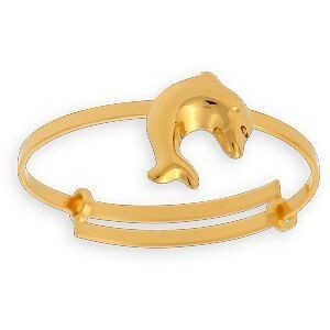 Bague Or 375 Dauphin Ajustable Taille 52  à 54