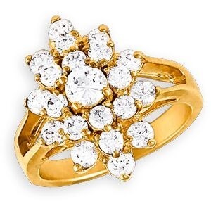 Bague Marquise Plaqué Or 15*20mm Zirconium Corps 2mm Au Plus Etroit Taille 60