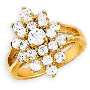 Bague Marquise Plaqué Or 15*20mm Zirconium Corps 2mm Au Plus Etroit Taille 60