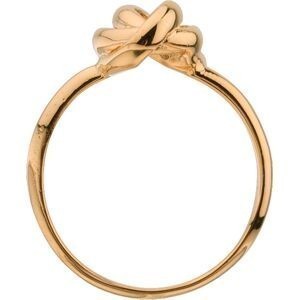 Bague Plaqué Or Nœud Forçat Antillais 15*10mm Corps 2mm Au Plus Etroit Taille 56