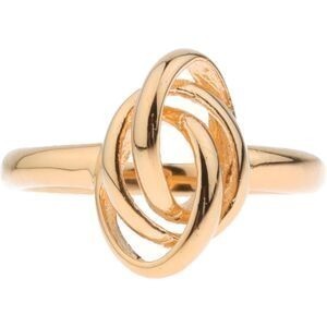 Bague Plaqué Or Nœud Forçat Antillais 15*10mm Corps 2mm Au Plus Etroit Taille 62