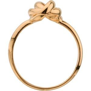 Bague Plaqué Or Nœud Forçat Antillais 15*10mm Corps 2mm Au Plus Etroit Taille 62
