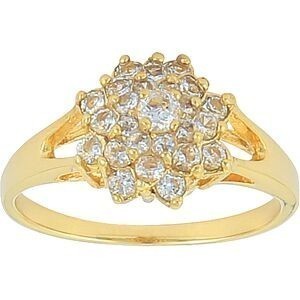 Bague Plaqué Or Chou Zirconium 15mm Corps 1.4mm Au Plus Etroit Taille 62