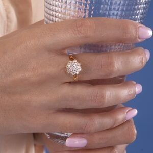 Bague Plaqué Or Chou Zirconium 15mm Corps 1.4mm Au Plus Etroit Taille 62