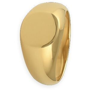 Chevalière Plaqué Or Ovale 13mm Corps 4.2mm Au Plus Etroit Taille 58