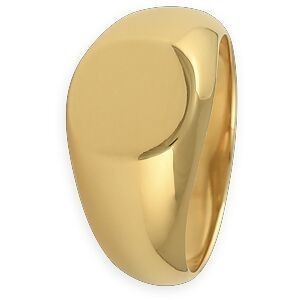 Chevalière Plaqué Or Ovale 13mm Corps 4.2mm Au Plus Etroit Taille 68